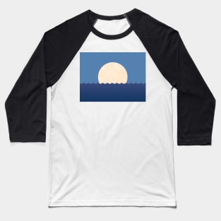 Moonrise Night Sky - Horizon Baseball T-Shirt